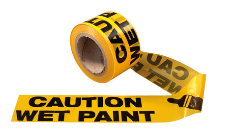 Caution Poly Tape Safety Hazardous Wet Paint UV Water Resistant 1000' Black/Yellow 13018