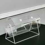 Clear Acrylic Raffle Drum Ticket Draw Casino Lottery Bingo 16X12X9"DIM 9" Drum 13030