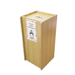 Wood Donation Box Tithing Box Fundraising Stand with Sign Holder 13155+12065