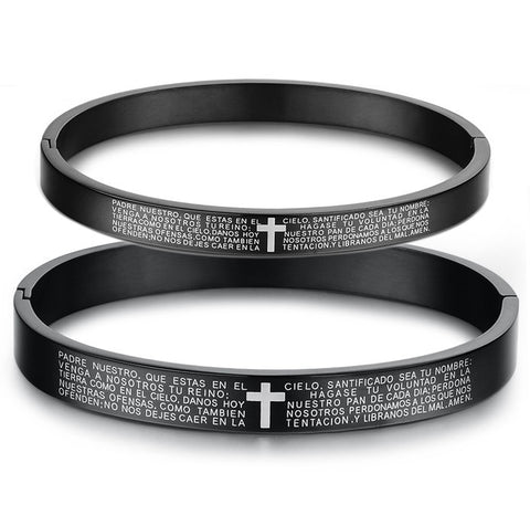 Metal Christian Bracelet with Cross and Spanish Scripture 13282