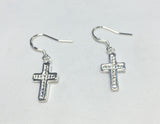 Silver Plated Alloy Cross Earring 13284