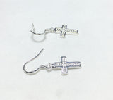 Silver Plated Alloy Cross Earring 13284
