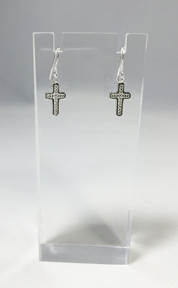 Silver Plated Alloy Cross Earring 13284