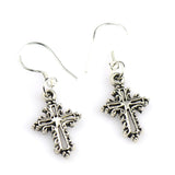 Christian Cross Decorative Earring Silver Plated 13292