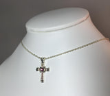 Forever Silver Plated Birthstone Cross Necklace 12 Options14001 JUN