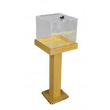 FixtureDisplays® Wood Acrylic Large Floor Standing Tithing Box Offering Box Ballot Box Church Donation Box 14300