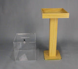 Wood Acrylic Large Floor Standing Tithing Box Offering Box Ballot Box Church Donation Box 14300