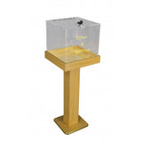 FixtureDisplays® Wood Acrylic Large Floor Standing Tithing Box Offering Box Ballot Box Church Donation Box 14300