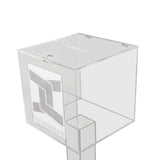 Clear Plexiglass Acrylic Large Floor Standing Tithing Box Ballot Box Church Donation with Sign Holde