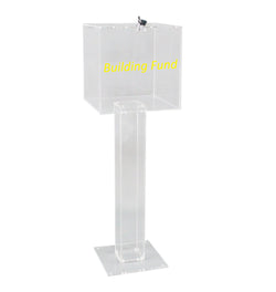 Clear Plexiglass Large Floor Standing Tithing Box Offering Box Ballot Box Church Donation Box 14301