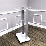 Clear Acrylic Plexiglass Podium Metal Corners Church Pulpit Lectern Funeral 14306