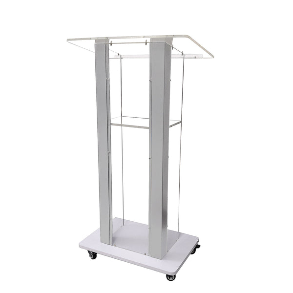 Clear Acrylic Plexiglass Podium Metal Corners Church Pulpit Lectern Funeral 14306