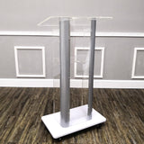 Clear Acrylic Plexiglass Podium Steel Sides Church Pulpit School Lectern Funeral 14310