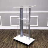 Clear Acrylic Plexiglass Podium Steel Sides Church Pulpit School Lectern Funeral 14310