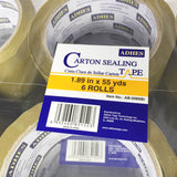 6 Rolls Brown Sealing Tape Carton Packing Box Tape 1.89"x55Y 2.0Mil 14422 6