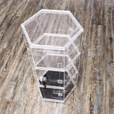 Clear Cabinet Plexiglass Acrylic Spin Display Showcase Jewewlry, Collectible 14603-NEW