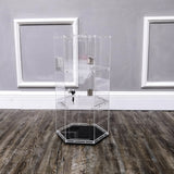 Clear Cabinet Plexiglass Acrylic Spin Display Showcase Jewewlry, Collectible 14603-NEW