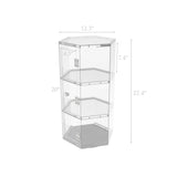 Clear Cabinet Plexiglass Acrylic Spin Display Showcase Jewewlry, Collectible 14603-NEW