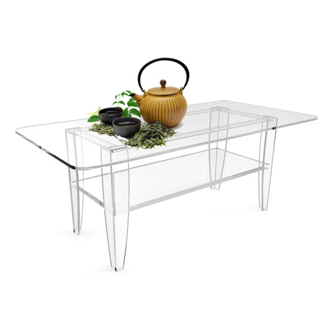 All Clear Coffee Table Plexiglass Frame Glass Tops 14695
