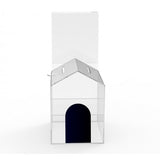 ACRYLIC "SMALL-HOUSE" SHAPED DONATION BOX 5" W x 10" H x 6" D WITH A Small Pad-Lock 14706G