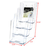 4 Tier Leaflet Holder Tri-fold Literature Holder Clear Acrylic Wall Mountable 14912
