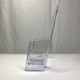 1 Tier Leaflet Holder Bi-fold 6" Literature Holder Clear Acrylic Wall Mountable 14913