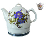 Ceramic Electric Kettle Peony Electric Ceramic Kettle 2 tone Ceramic Teapot