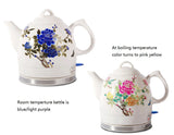 Ceramic Electric Kettle Peony Electric Ceramic Kettle 2 tone Ceramic Teapot