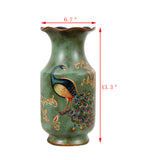 FixtureDisplasy Porcelain Vase Peacock Decor Vase Vintage Look Vase China Vase Ceramic Vase 13" 15007