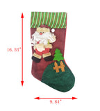 14X9" Xmas Stocking Sack Santa Christmas Gift Bag Hanging Gift Stocking Bag