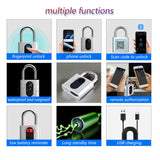 FixtureDisplays® Fingerprint Padlock, Bluetooth Lock APP Remote Access Unlock, Smart Padlock, Keyless Lock 15064 4PK