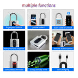 FixtureDisplays® Fingerprint Padlock, Bluetooth Lock APP Remote Access Unlock, Smart Padlock, Keyless Lock 15064-1PK