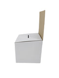 10PK 6x6x12" Tip Box Donation Charity Foundraising Youth Tithes Coin Collection 15069 White