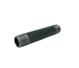 1/2" threaded male black pipe 4" long tube fixture fitting plumbing nipple iron
