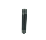 1/2" threaded male black pipe 4" long tube fixture fitting plumbing nipple iron