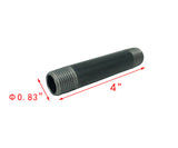 1/2" threaded male black pipe 4" long tube fixture fitting plumbing nipple iron