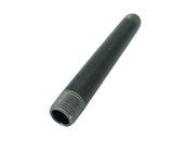 1/2" threaded male black pipe 6" long tube fixture fitting plumbing nipple iron