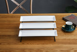 3 Tier Collapsible Thicker Sturdier Plate Rack Stand With Plates - Three Tiered Cake Serving Tray 15100