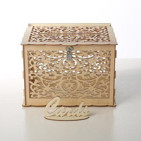 DIY Wedding Card Box with Lock Rustic Wood Card Box Gift Card