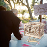 DIY Wedding Card Box Rustic Wood Card Box Gift Card Holder for Wedding Banquet 15113