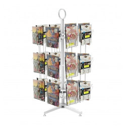 24 Pocket 5X7 Greeting Card Rack Post Card Birthday Christmas Holiday Display Rack Stand Countertop Tabletop Spinner Rack  15128-WHITE