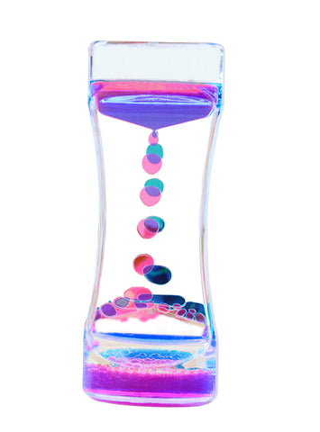 Fun Classic Fidget Sensory Toy Liquid Oil Bubbler Motion Timer Hourglass Autism` 15129-BLUE