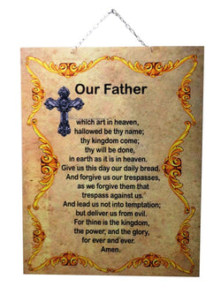 The Lord's Prayer 2 sided Hang or Wall Mount Christian Plaque 15131
