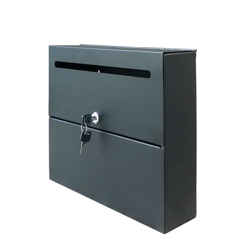Metal Suggestion Box Mailbox Drop Box Locking Collection Box Donation Wall Mount 15133-NEW STYLE