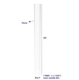 Clear Acrylic Tube 2” (nominal) Diameter. (1.9685" exact outside dim)x24" Long, 5/64"(2mm)  15137-24"-4PK