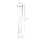 Clear Tube Planter Tall Vase DIY Kit Aqurarium Terrarium 36X4"TubeX8" Base 15139-36+18822-1/8-8"