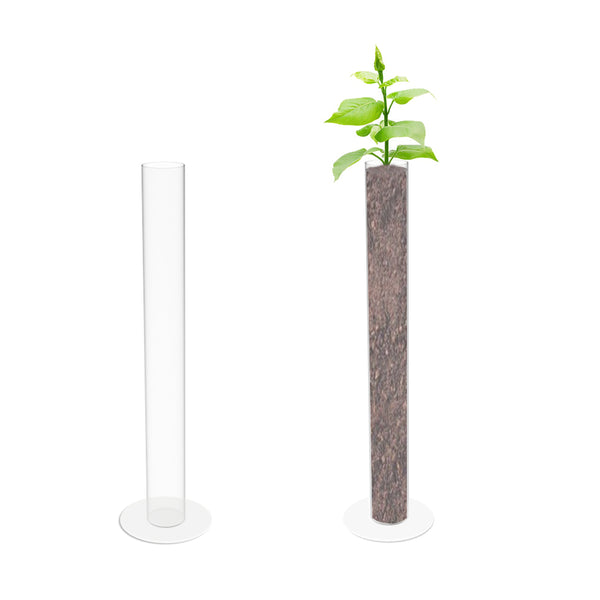 Clear Tube Planter Tall Vase DIY Kit Aqurarium Terrarium 36X4"TubeX8" Base 15139-36+18822-1/8-8"