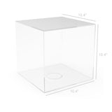 FixtureDisplays® 10 X 10 X 10" Acrylic Sports Display Case, Fully Assembled, Great Workmanship, Removable Riser, Basketball, Figurine, Art, Doll, Collection Case 15142