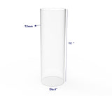 Clear Acrylic Plexiglass Tube 3.5" OD 3.25" ID Diameter x 12" (nominal) Long 15145-12"