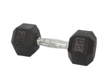 Rubber Dumbbell in Pair - with Metal Handles Pair of 2 20 lbs Dumbell 15189